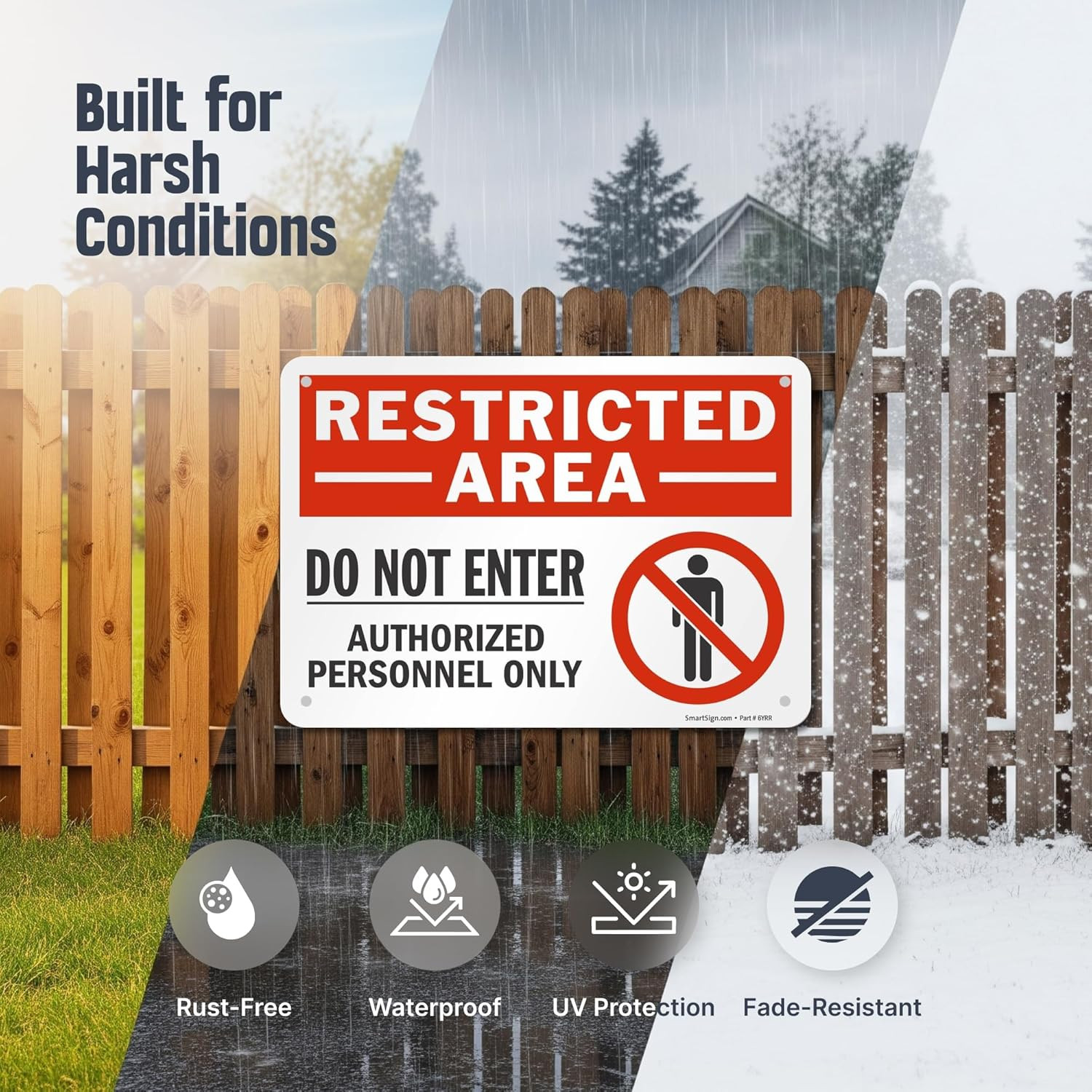 10 x 14 inch “Restricted Area – Do Not Enter, Authorized Personnel Only” OSHA Me
