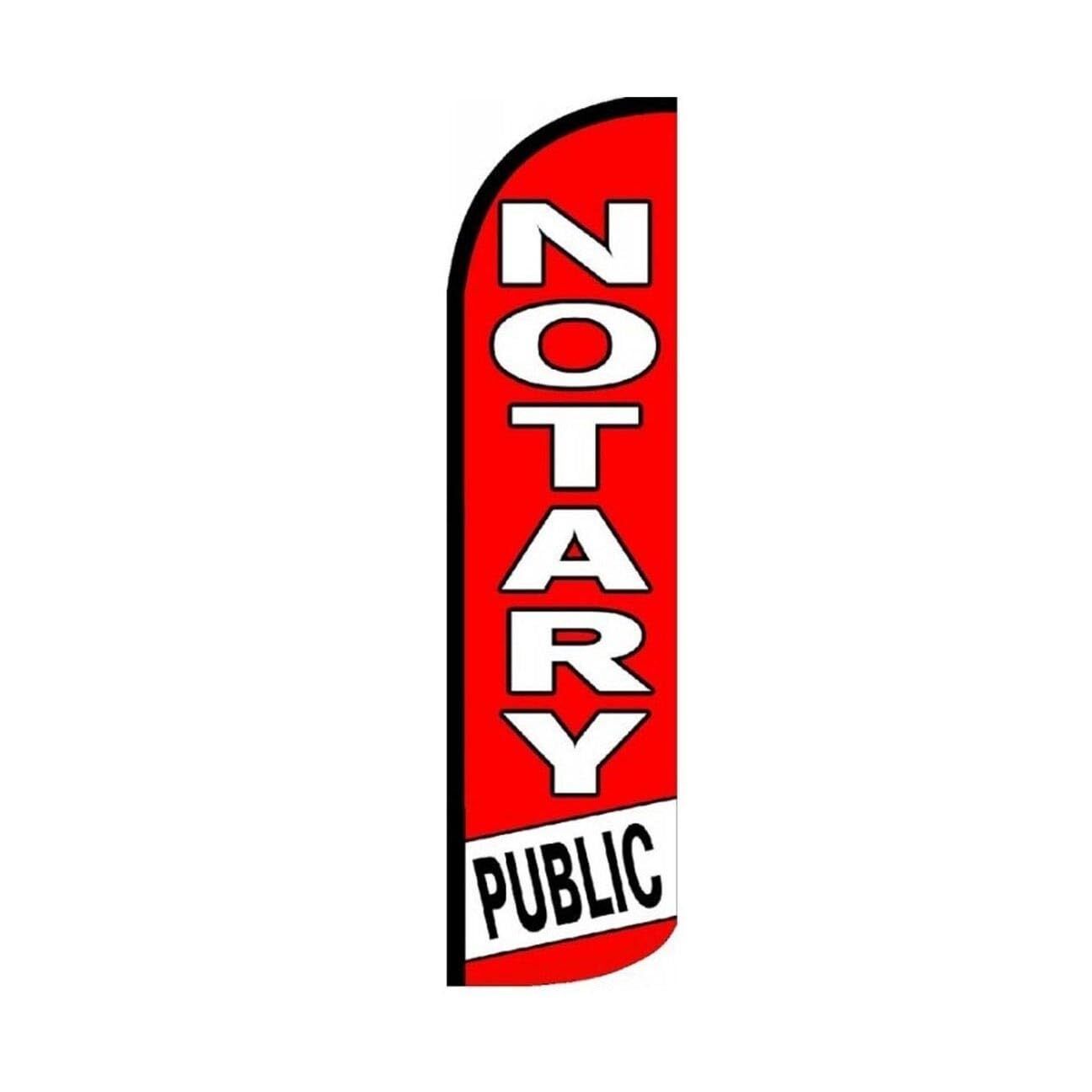 Notary Public Swooper Flutter Windless Feather Flag | 3ft W x 11.5ft Tall