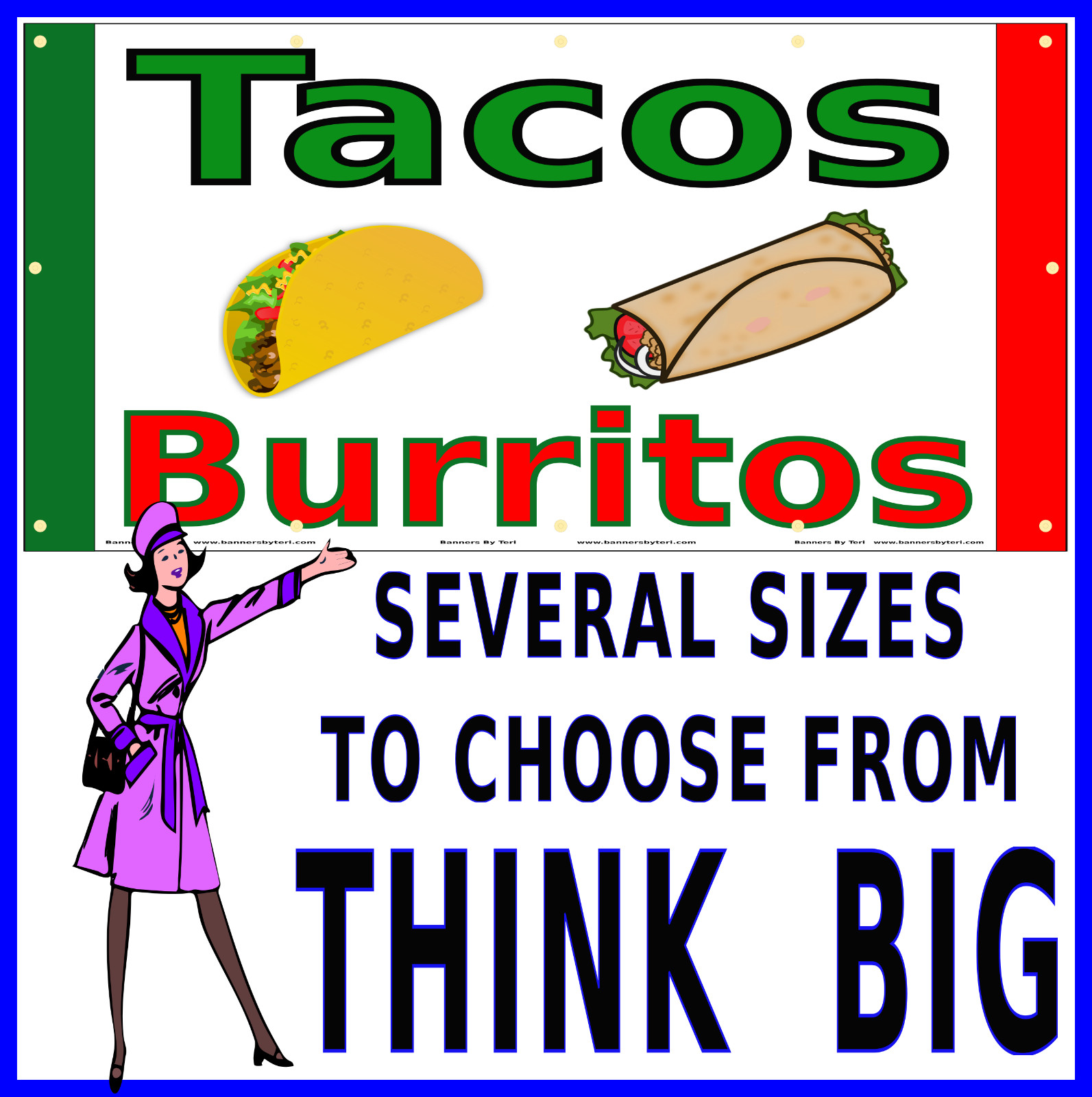 TACOS & BURRITOS – Vinyl Banner Signs – Fast Shipping – USA MADE – TOUGH QUALITY