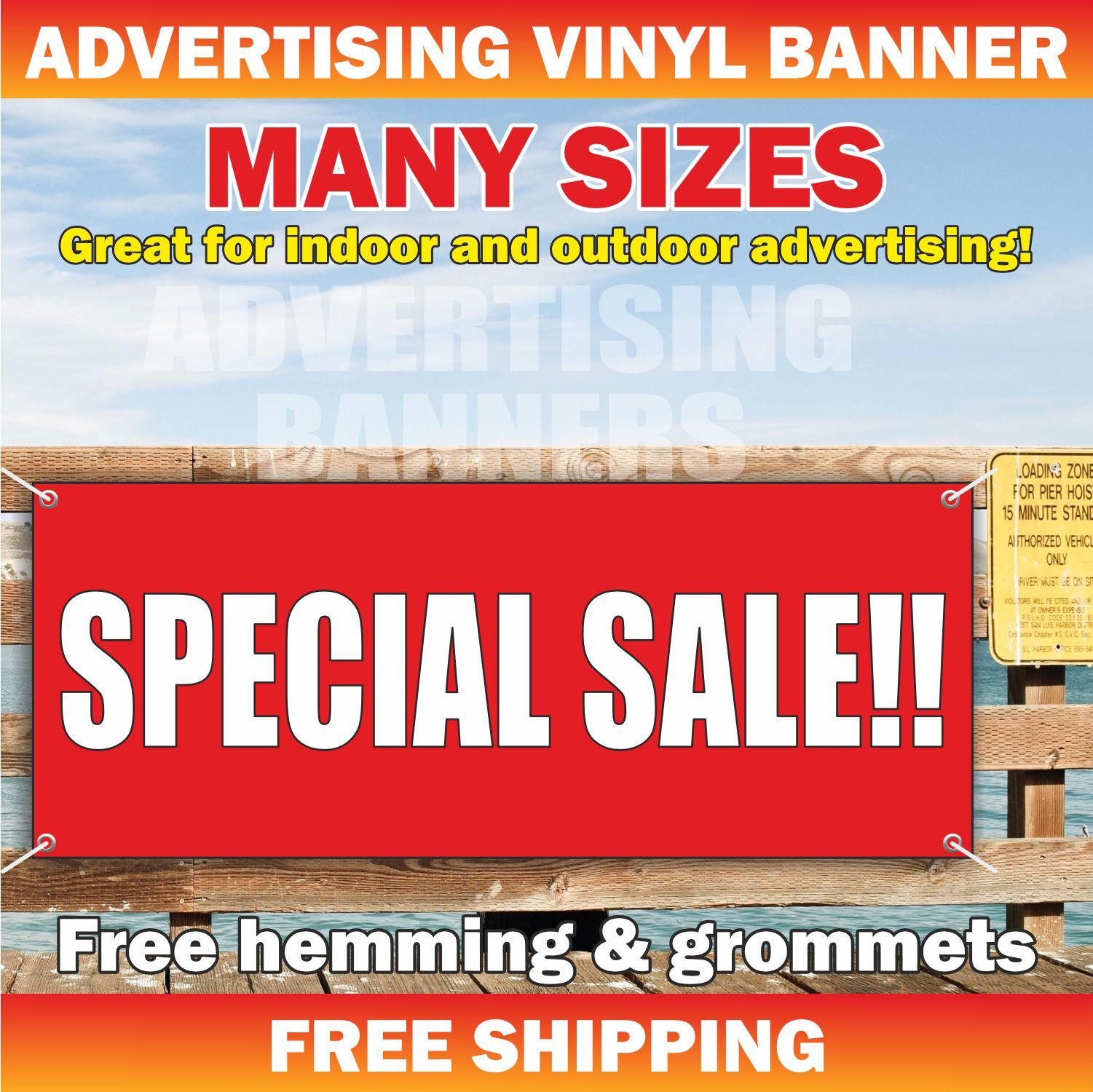 SPECIAL SALE Advertising Banner Vinyl Mesh Sign clearance discount big save