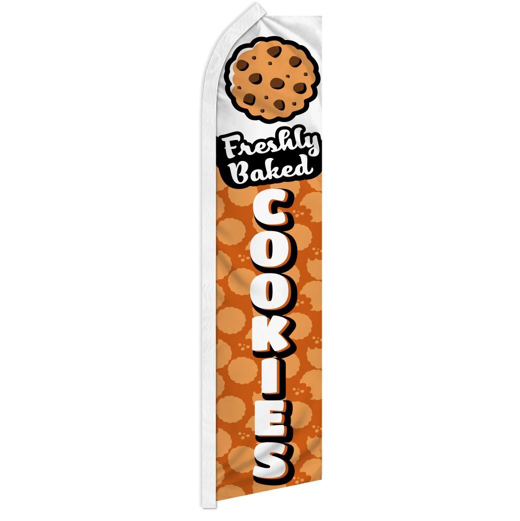 FRESHLY BAKED COOKIES advertising super flag polyester sign *POLE NOT INCLUDED*