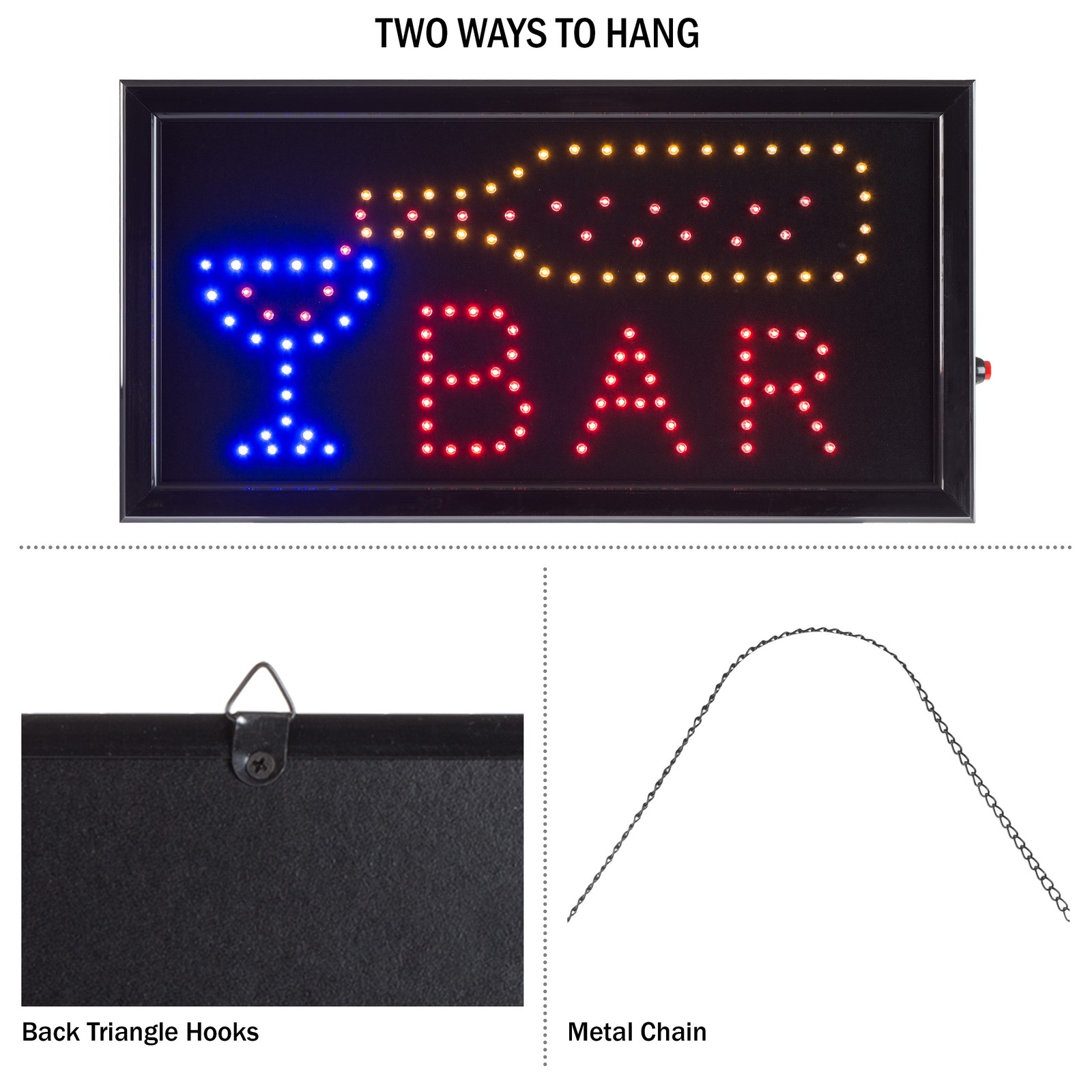 LED Bar Sign Neon Light Bright Window Store Sign for Restaurant Bar Business
