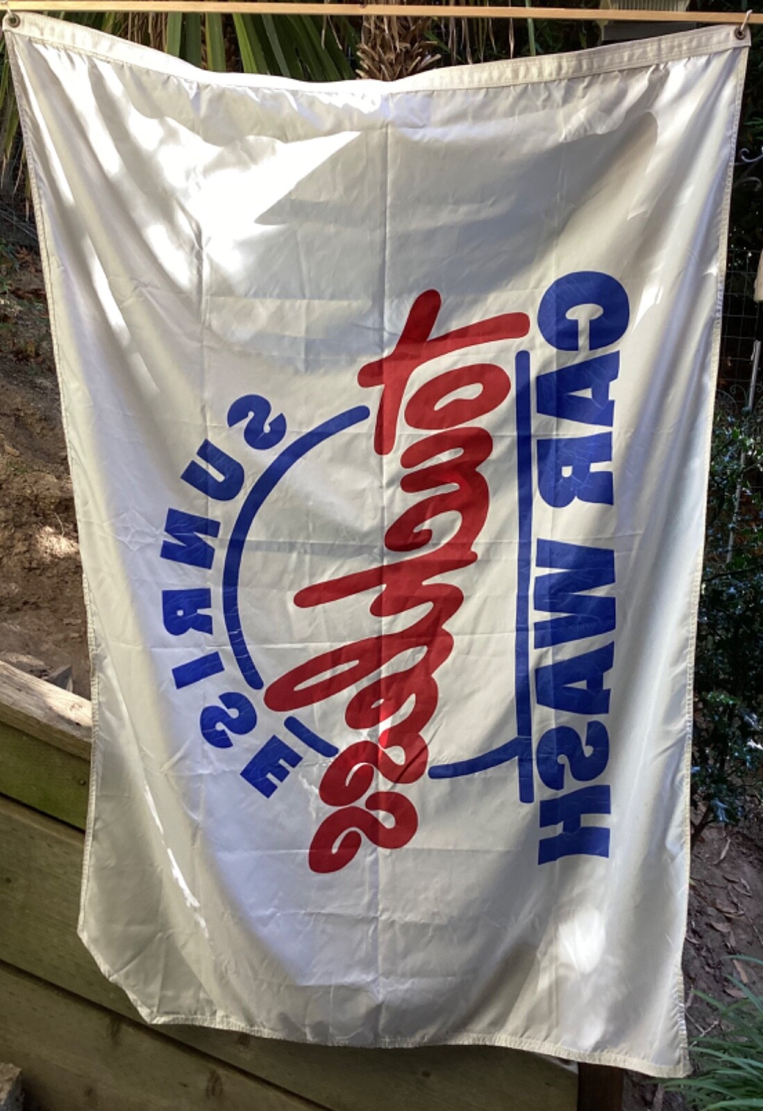 Sunrise Touchless Car Wash Flag 47” x 68” Polyester Nylon Advertising 2 Grommets