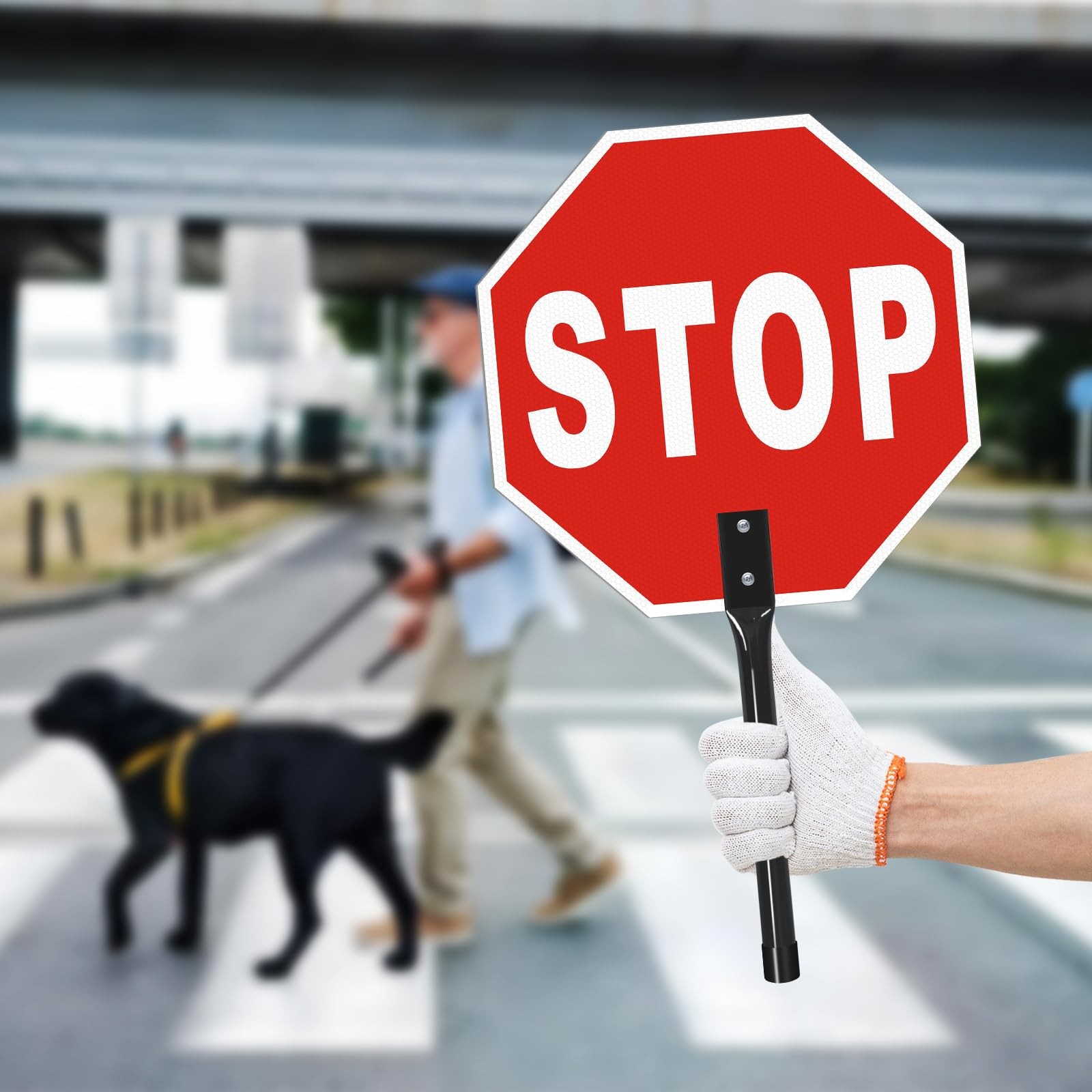 Stop Go Sign with Metal Handle13 x 13 Inches « Stop – Go » Double Sided PaddleR…
