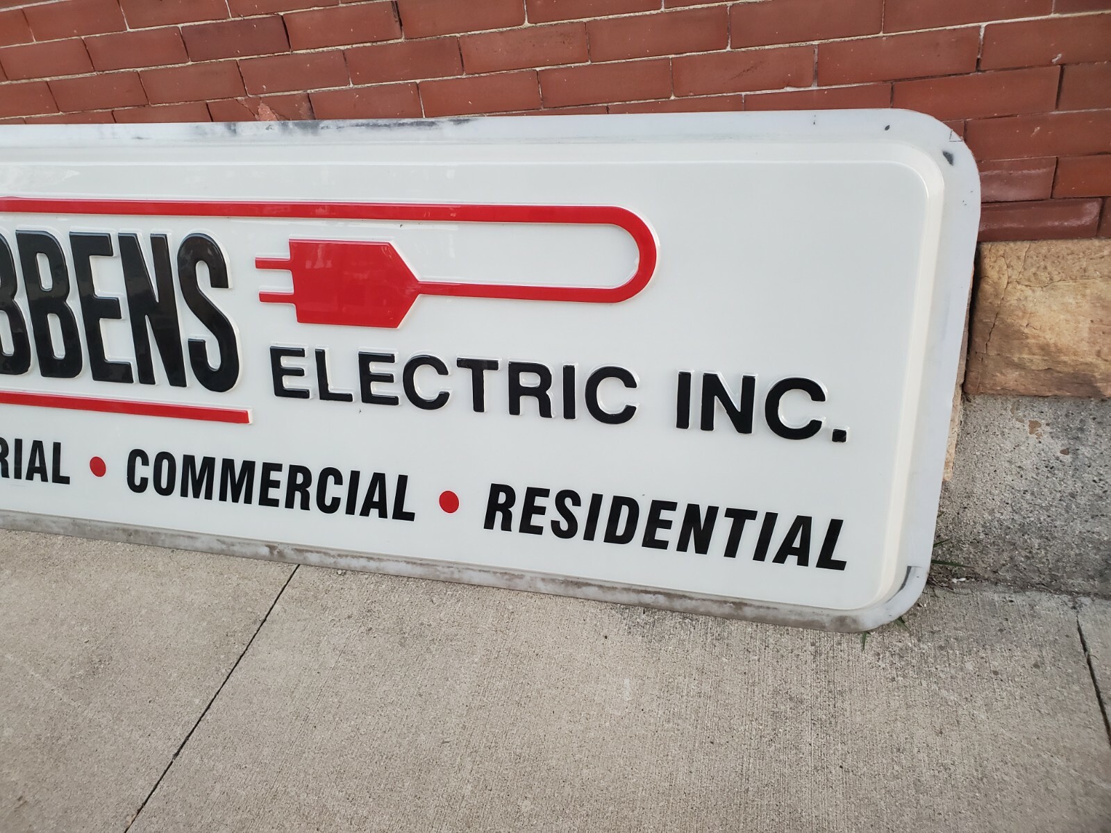 2 sides 97&Prime; plastic sign wubbens electric inc industrial commercial residential
