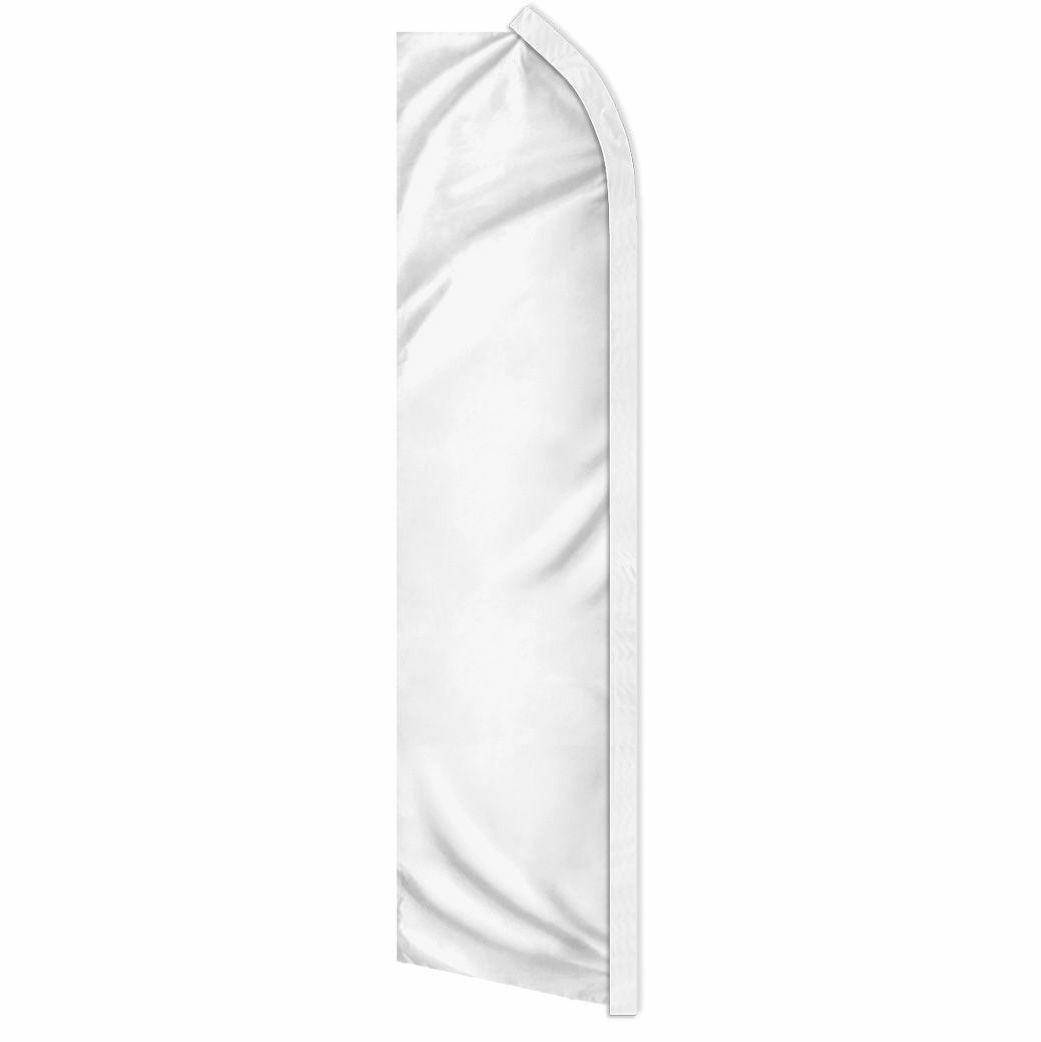 « WHITE » advertising super flag swooper banner business solid color blank blanco