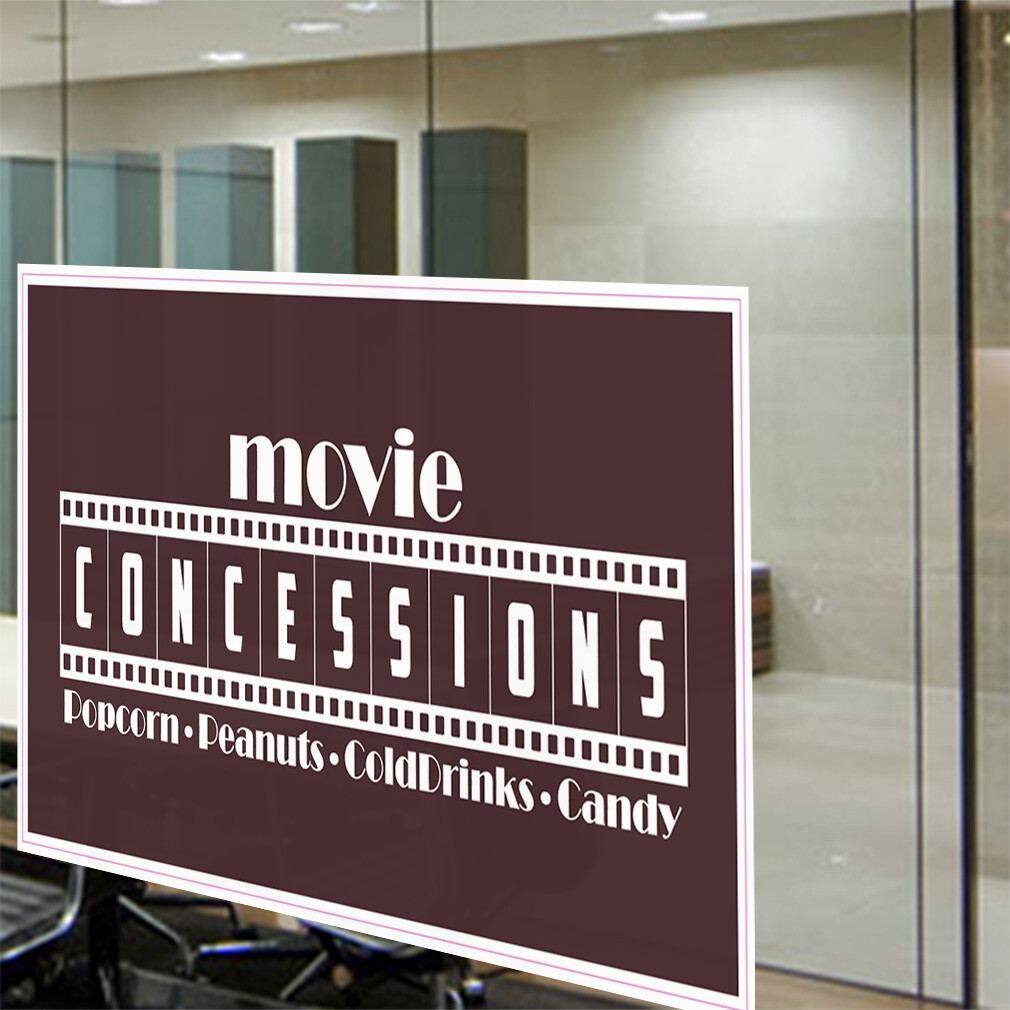 Decal Stickers Movie Concessions Popcorn Peanuts Cold Drinks Candy Vinyl