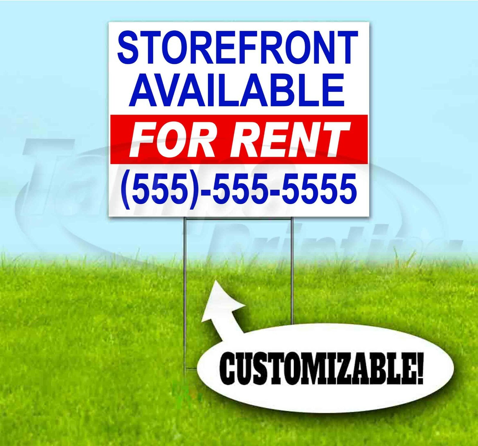 STOREFRONT FOR RENT CUSTOM 18×24 Yard Sign WITH STAKE Corrugated Bandit REALTY