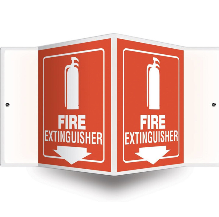 Accuform PSP618 Plastic Projection Sign 3D « Fire Extinguisher » 6&Prime; x 8-1/2&Prime;