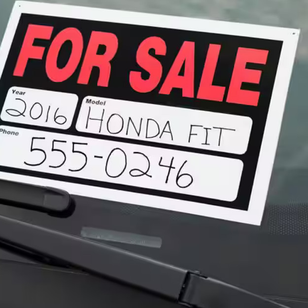 8&Prime; x 12&Prime; Plastic Auto for Sale Sign – Durable and Weather-Resistant