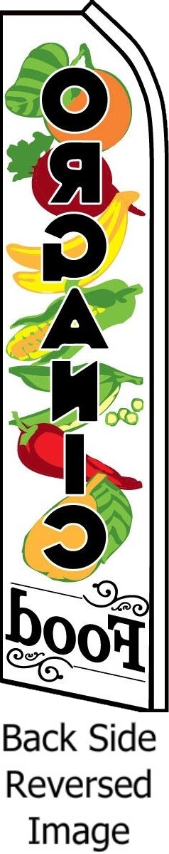 ORGANIC FOOD FLUTTER FLAG Produce Fruit Advertising Feather Swooper Banner Sign