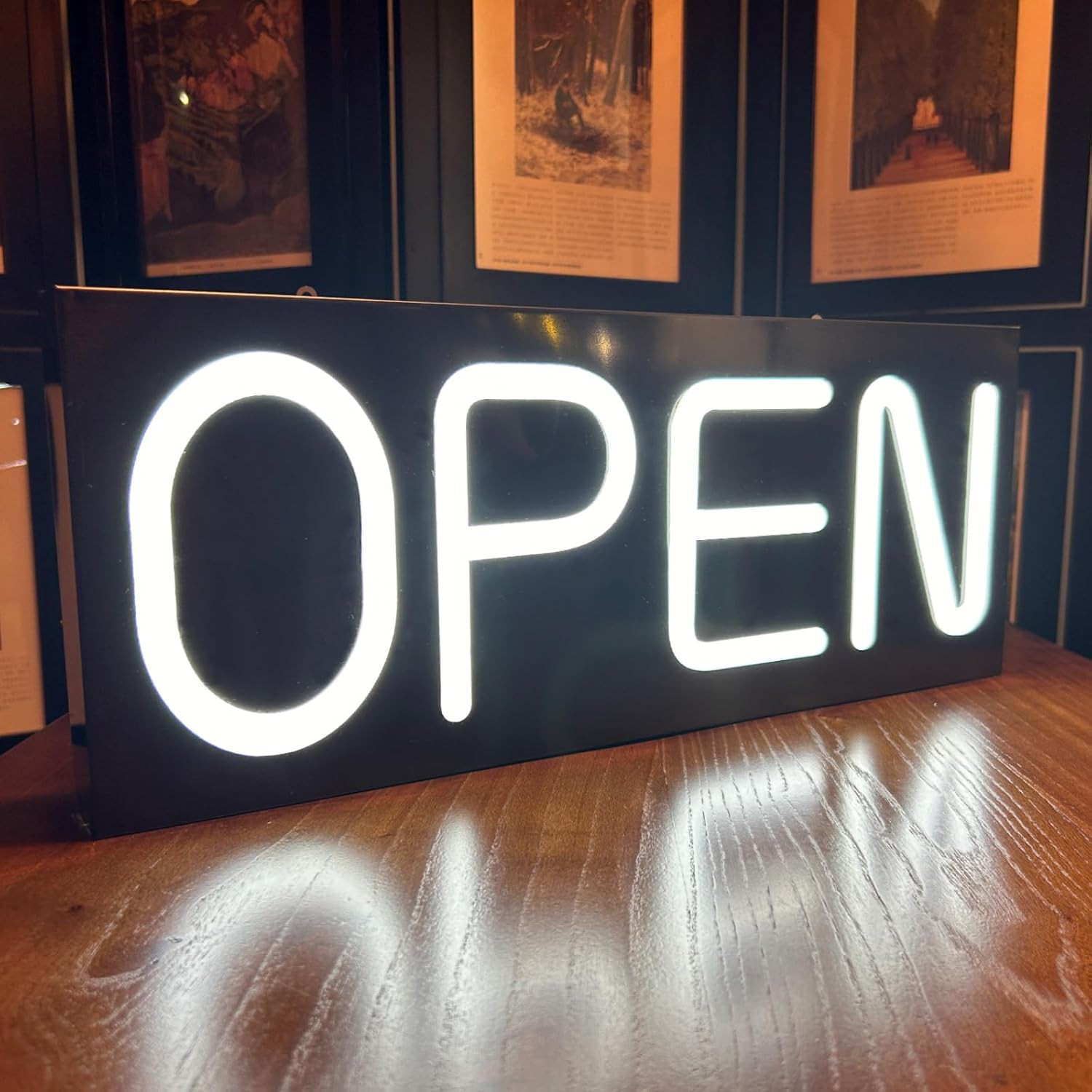 Bright Waterproof LED Open Sign for Business – 19.7”x8” with Adapter