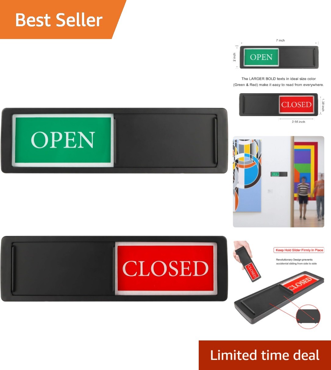 Open Closed Sliding Sign for Studios & Offices – Easy to Read Design