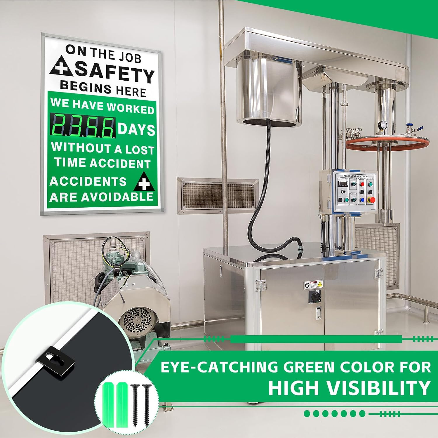 Days Safety Is the Priority without Accident Sign Electronic Safety Scoreboard 2