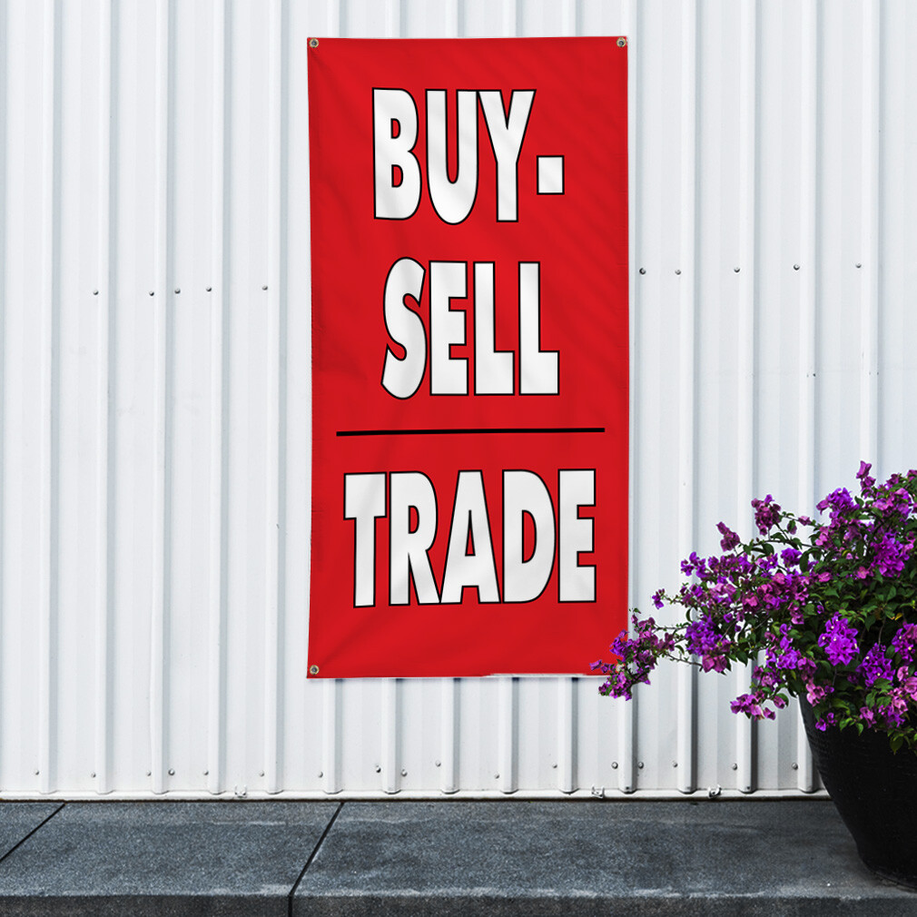 Vertical Vinyl Banner Multiple Sizes Buy Sell Trade Business Business Outdoor