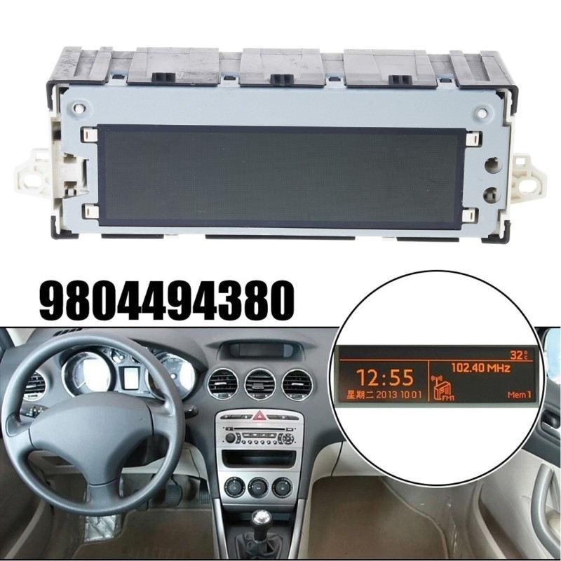 Red Screen USB Powered Double Zone Car Display for 301 307 407 408 9804494380