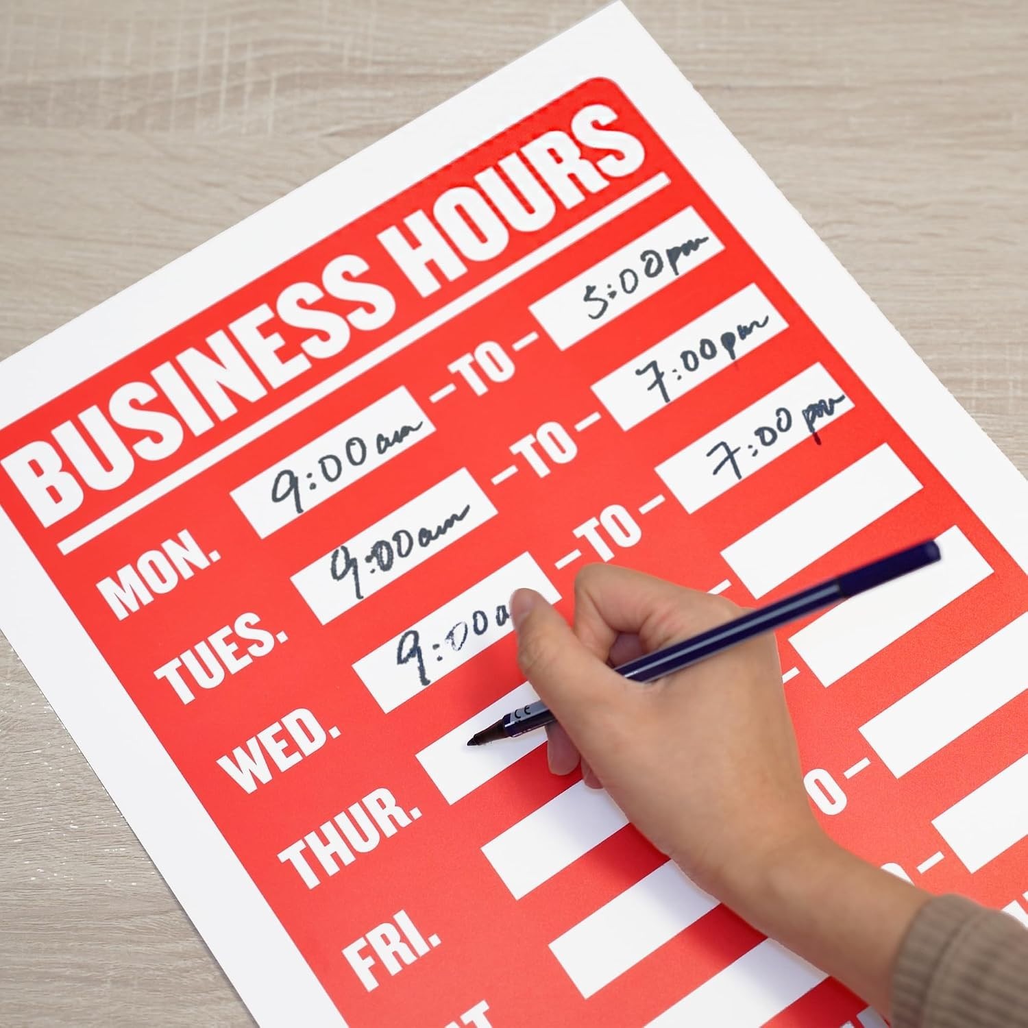 Elegant Weather-Resistant Business Hours Sign 12 x 16 in for Any Establishment