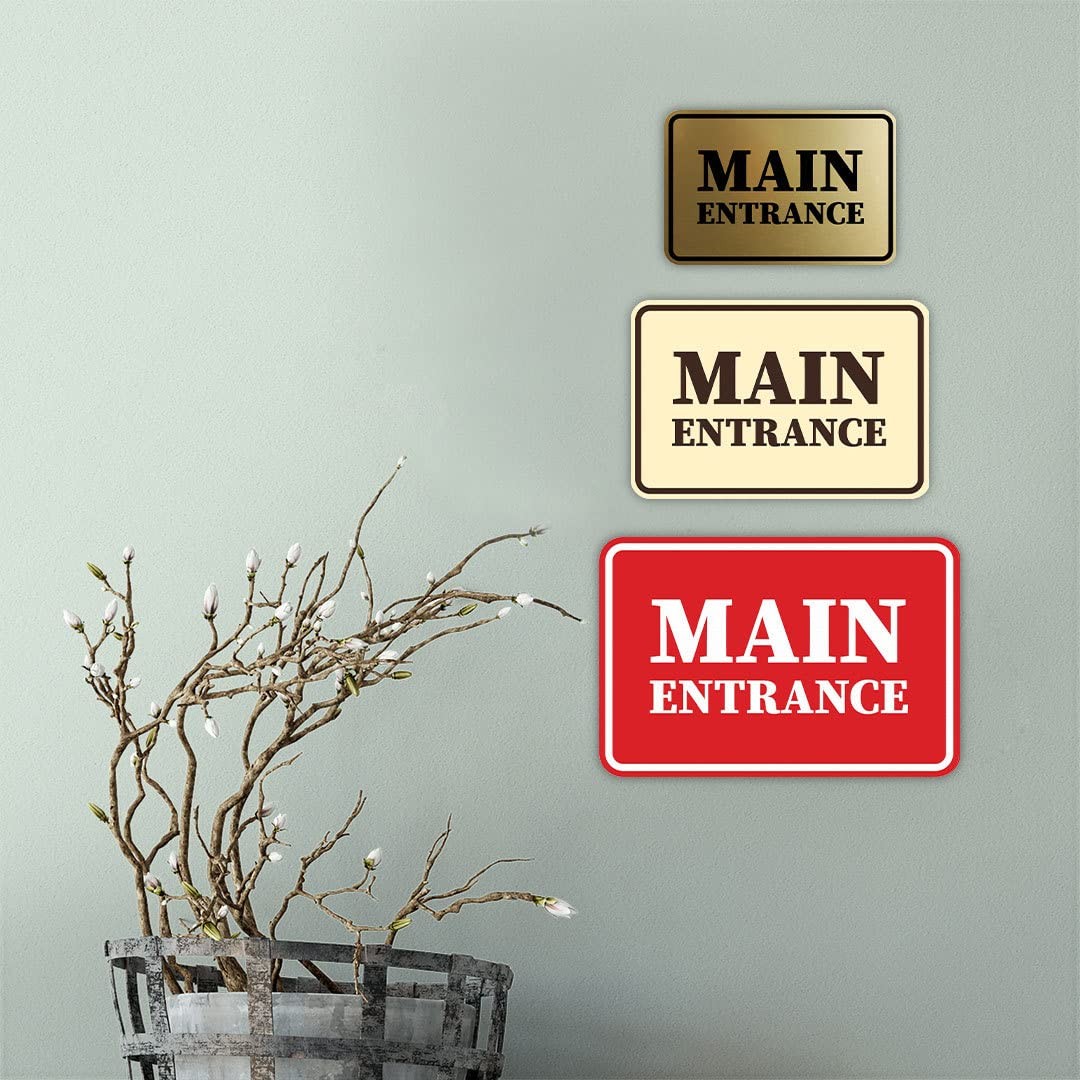 Medium Blue Classic Framed Main Entrance Sign Business Office Building Wall
