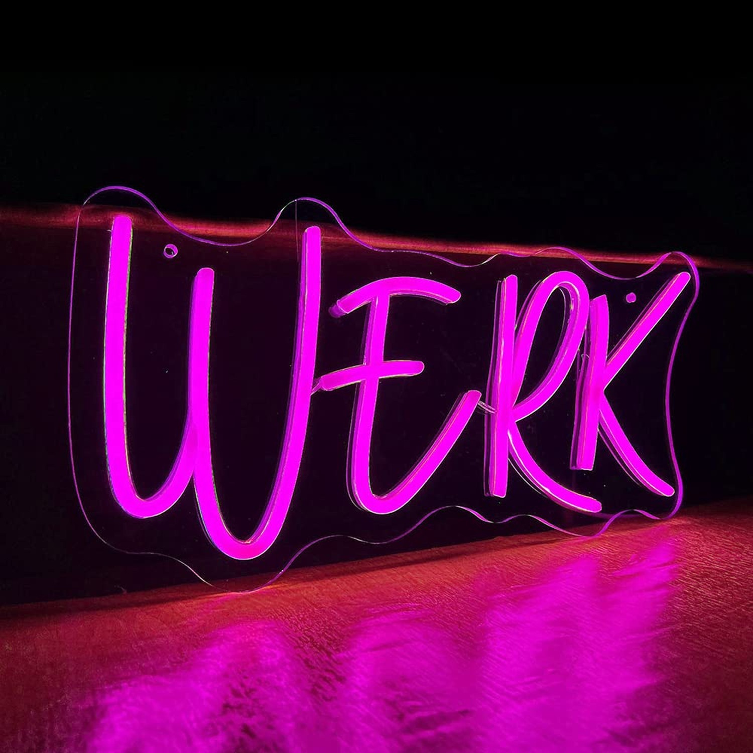 Werk Word LED Neon Pink Light Sign Werk Neon Signs “15.7×8.2 ” Acryl