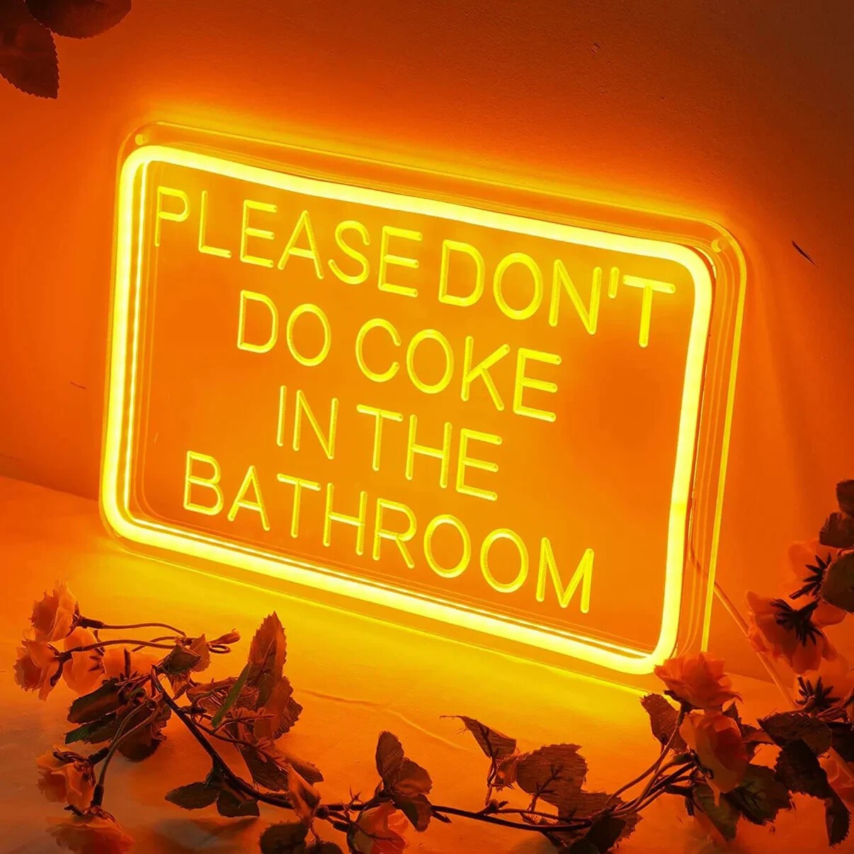 DONT COKE IN THE BATHROOM LED sign (30x19cm) USB