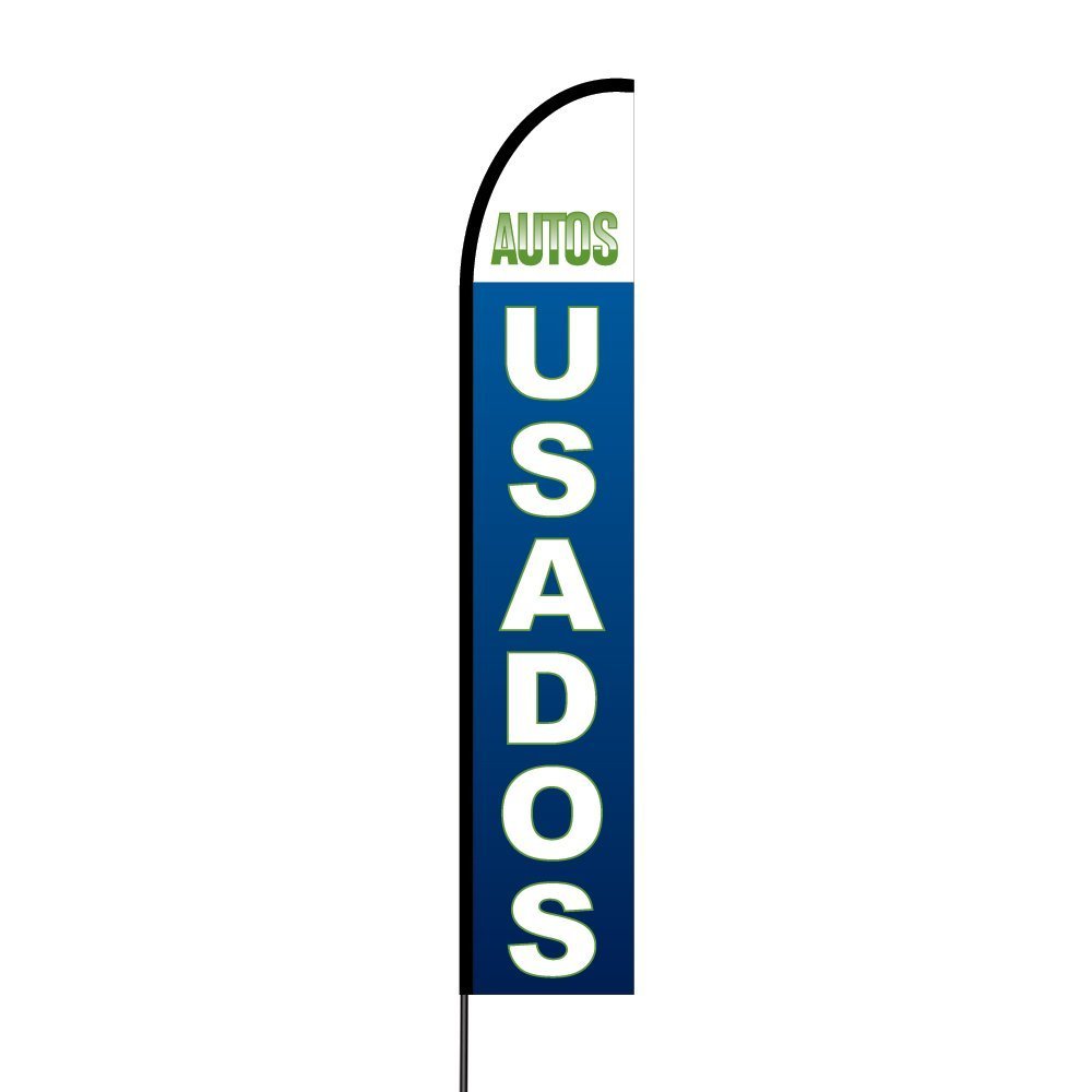 Autos Usados 15&prime; Flutter Feather Flag Kit Outdoor Advertising Banner Sign