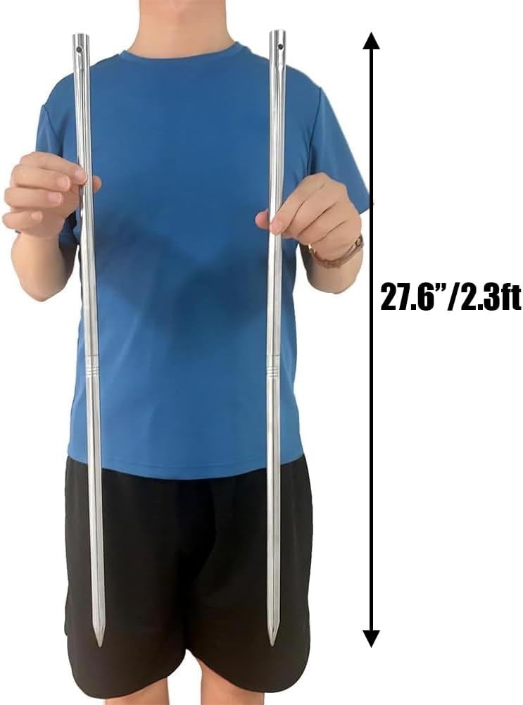 4 Count Stainless Steel Yard Sign Stakes – Easy Installation, 2.3 Feet Long