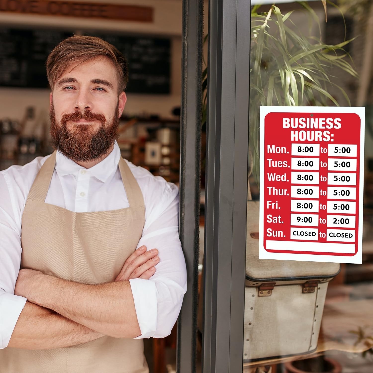 Professional Business Hours Sign – 10 Pack, 7.7 x 11.7 Inch