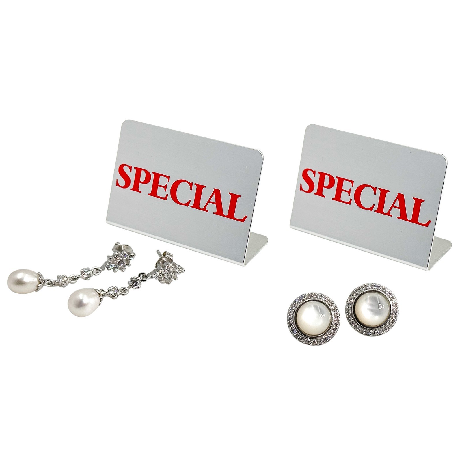 CuteBox Company Metal Display Sign for Jewelry, Retail, Showcases, and more.