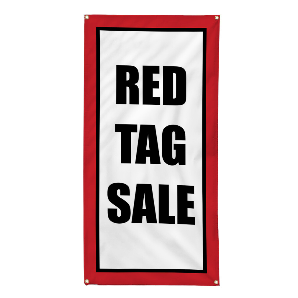 Vertical Vinyl Banner Multiple Sizes Red Tag Deal Promotion Business Business