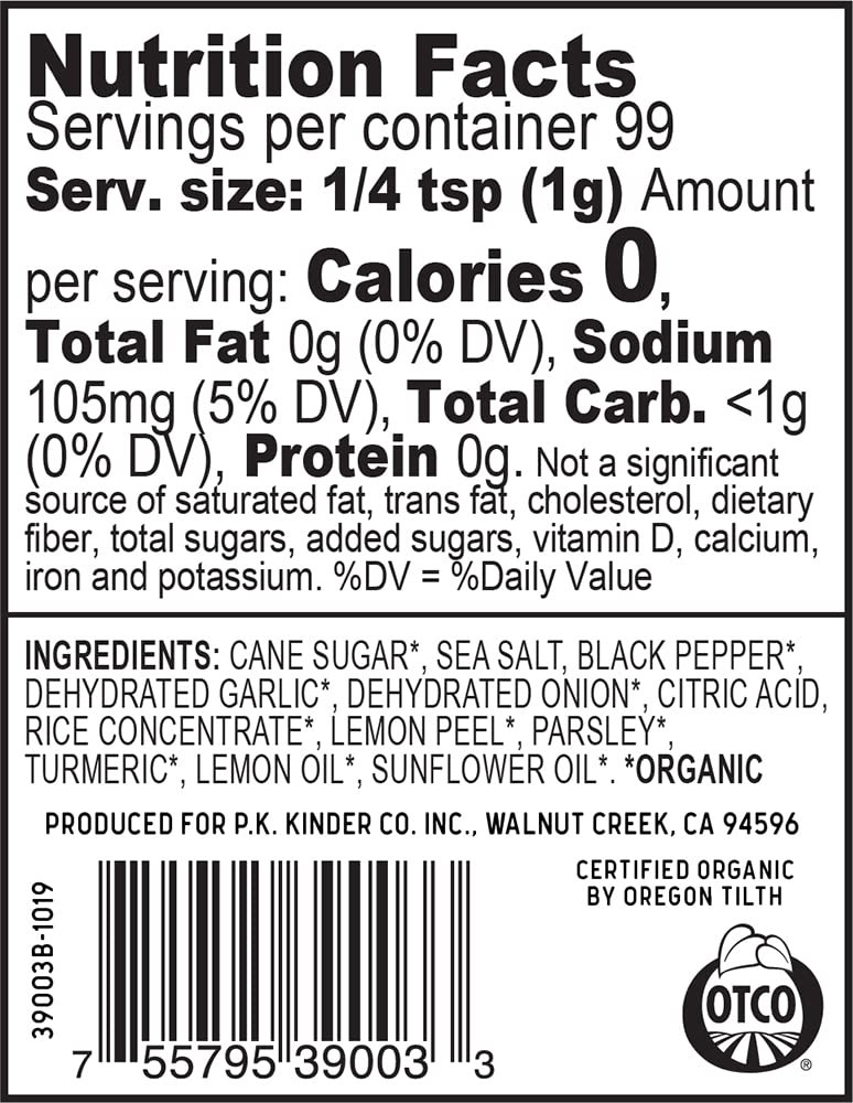 Kinder&rsquo;s Organic Cracked Pepper and Lemon, Premium 3.5 Ounce (Pack of 1)