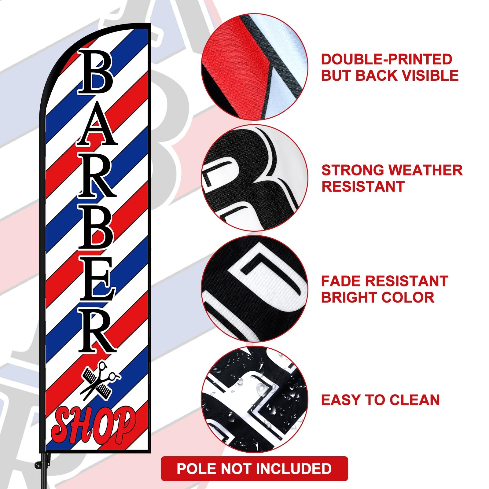 « Barbershop Swooper Flag Kit WalkIns Welcome Feather Banner for Outdoor Ads »