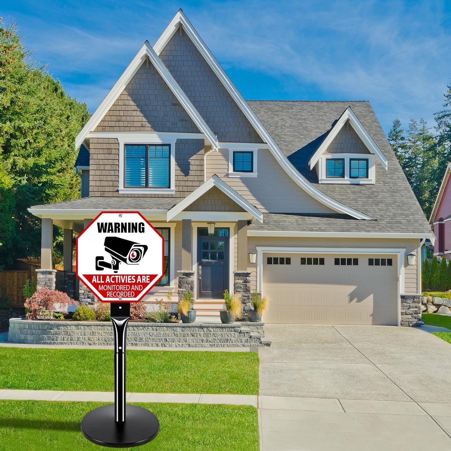 2 Pack 49&Prime; Heavy Duty Parking Sign Post Set – 20lbs Cast Iron Base for Outdoors