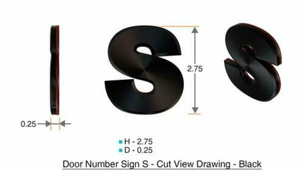 1 PCS – Apartment Number Sign/Mailbox Number Sign,Letter S (Black,3D…ref0420