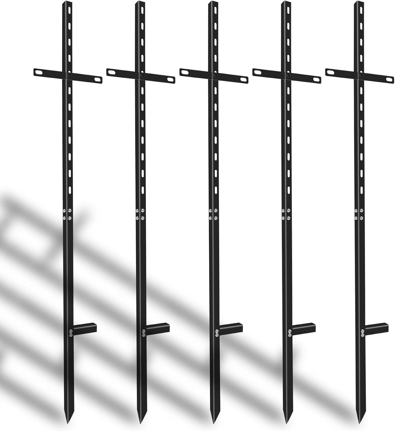 Heavy Duty 46&Prime; T-Bar Yard Sign Stakes – 5 Pack Rust-Proof Metal Holders