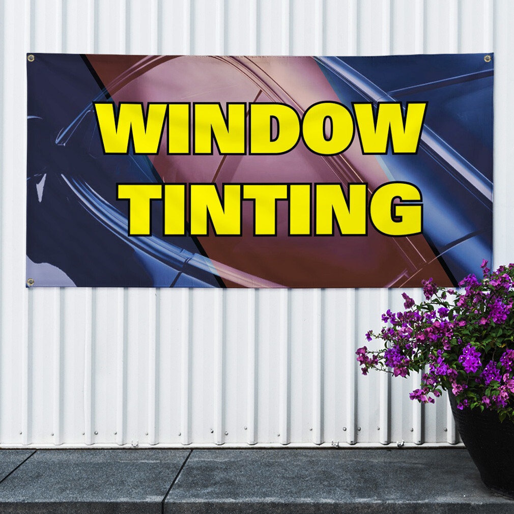 Vinyl Banner Sign Window Tinting #1 Style J Outdoor Marketing Advertising blue