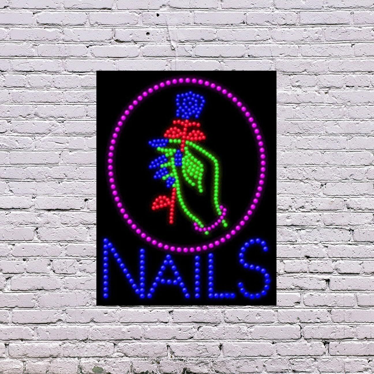 LED Nails Sign | Light Up Sign | 26&Prime;H x 20&Prime;W x 2&Prime;D