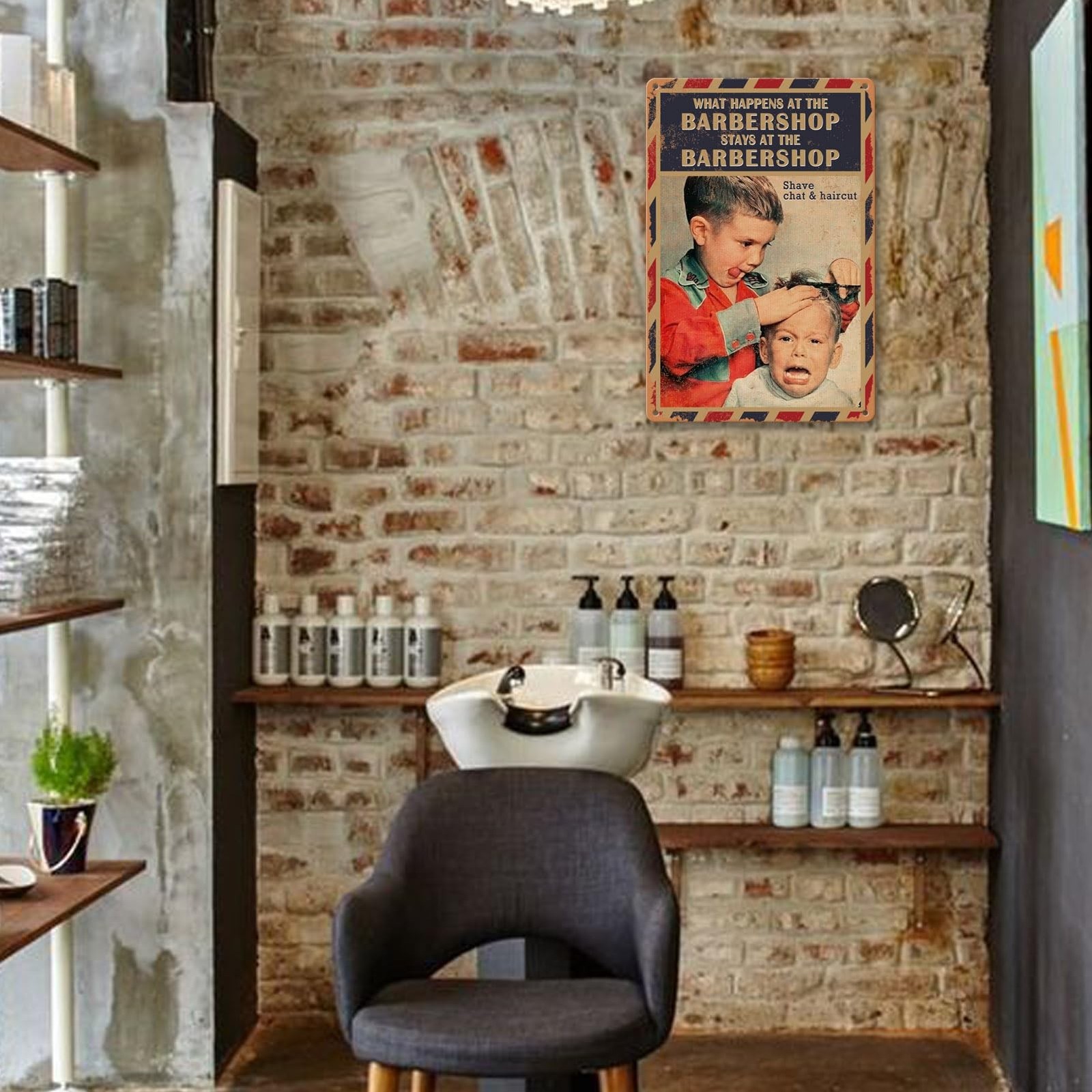 Barber Sign Barbershop Wall Poster Vintage Barber Shop Metal Tin Signs Barber…