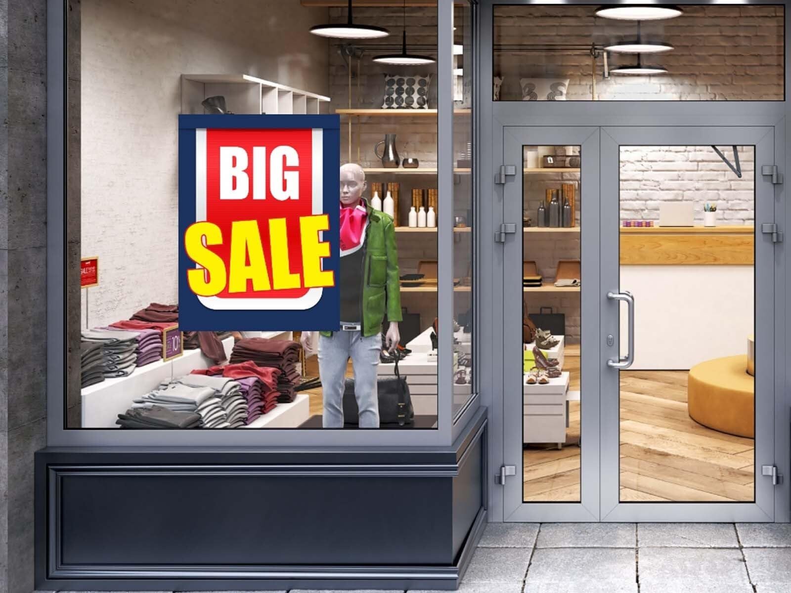 Big Sale | Retail Window Display Sign | 18&Prime;W x 24&Prime;H | 5 Pack