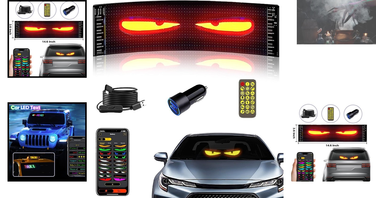 Customizable LED Car Sign with Bluetooth Control – 14.6 » x 3.6 » Flexibility