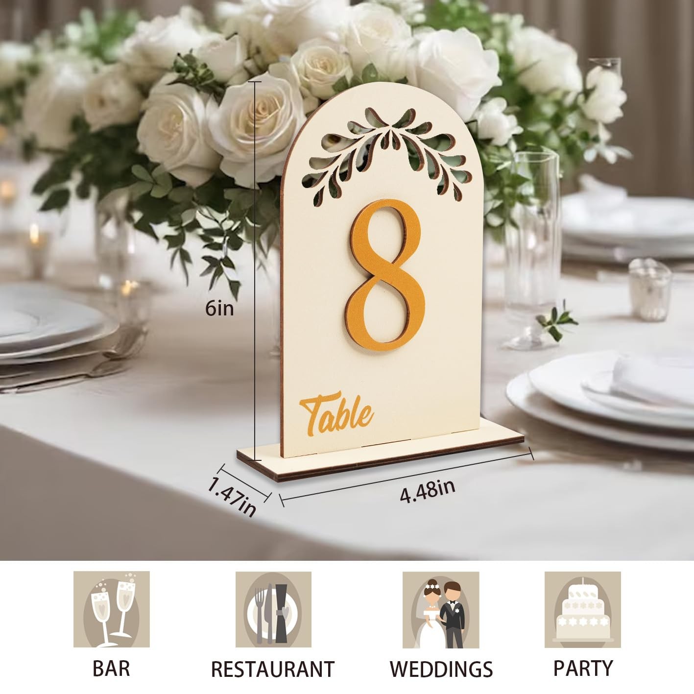 Wooden Wedding Table Numbers 110 Base Reception Bridal Shower Party Decor