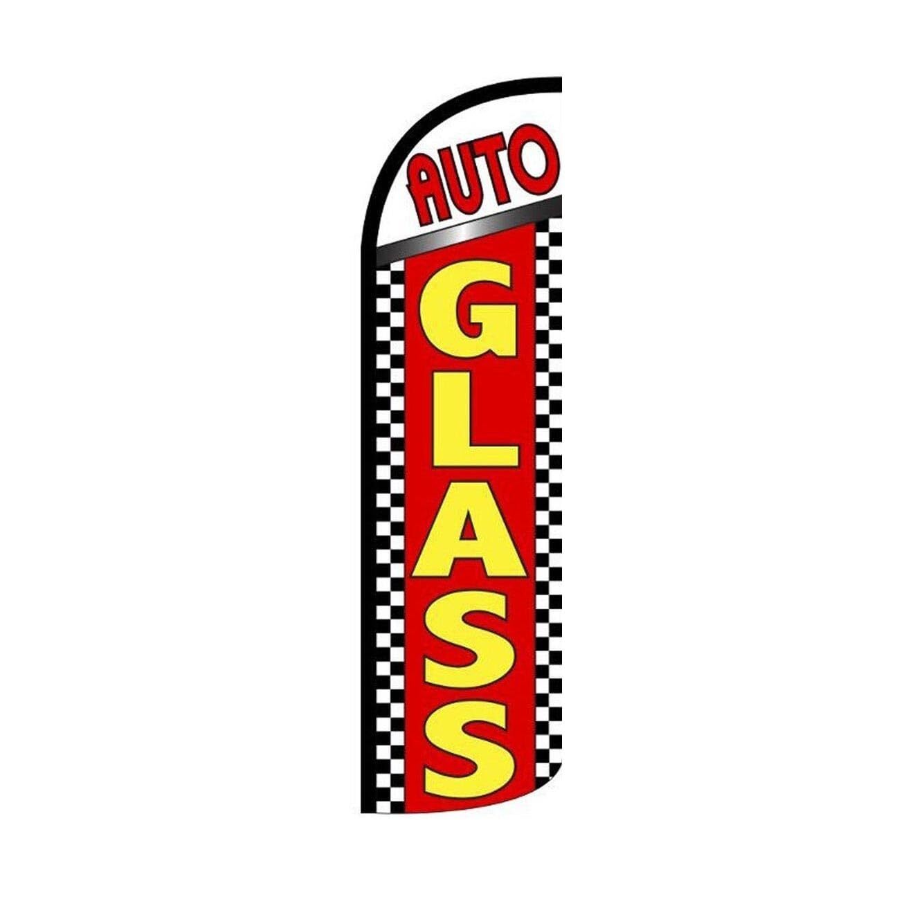 Auto Glass Swooper Flutter Windless Feather Flag | 3ft W x 11.5ft Tall