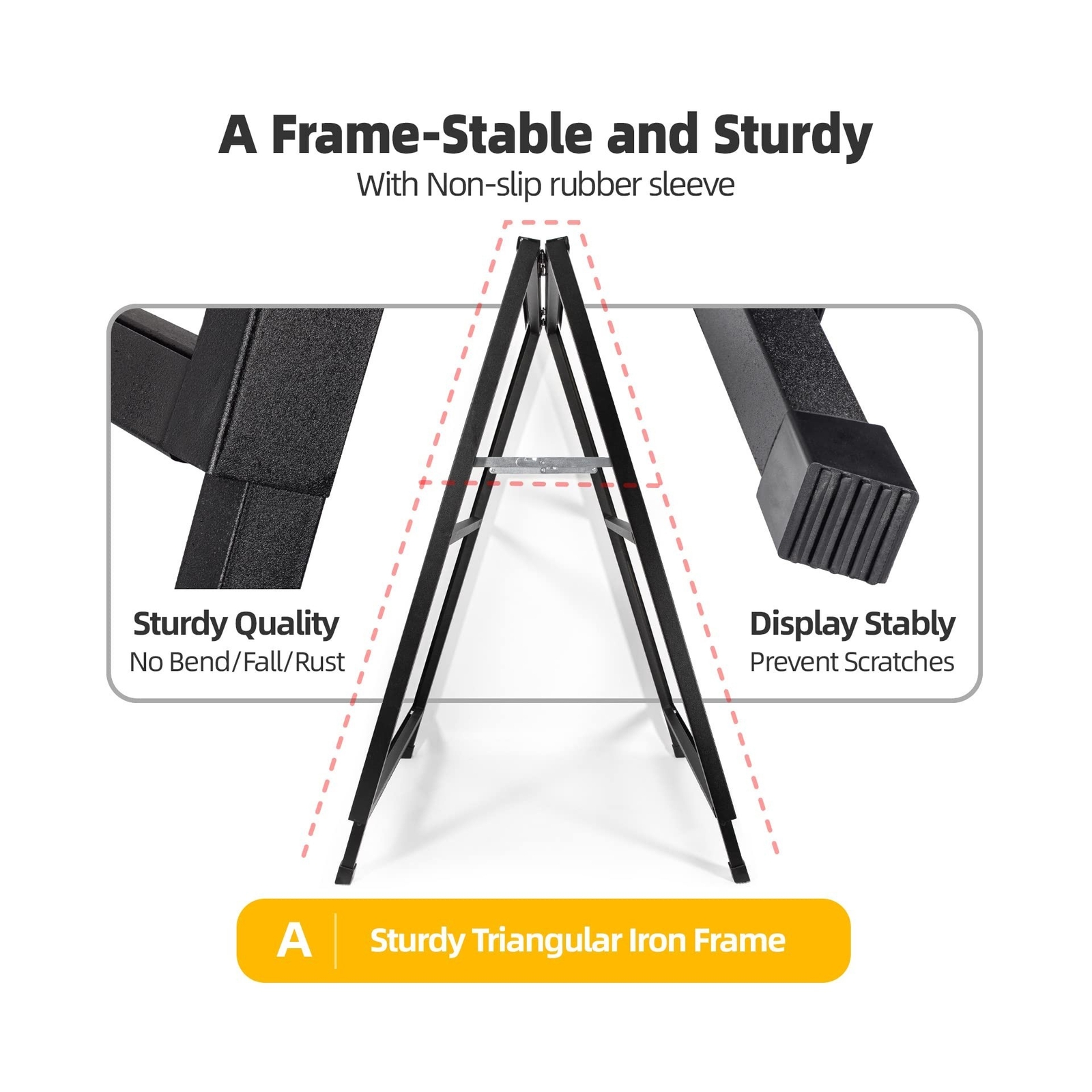 2 Pack Heavy Duty A-Frame Sidewalk Sign 24 x 36 Inch, Portable Double-Sided S…