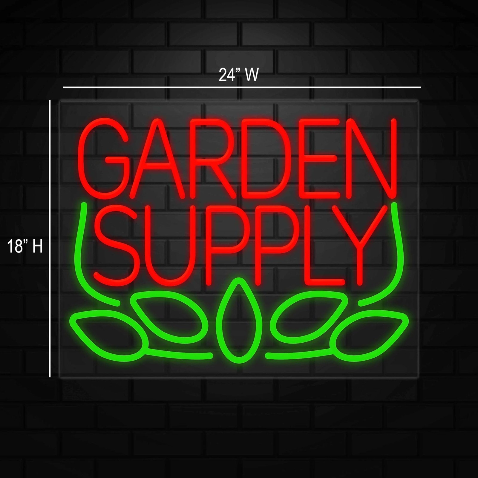 Garden Supply Neon Sign for Retail Displays | LED Flex Neon | 24&Prime;W x 18&Prime;H x 1&Prime;D