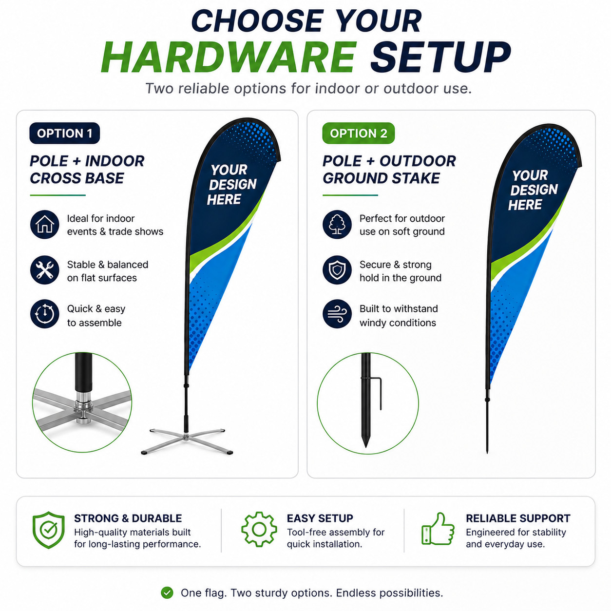 Custom Teardrop Flag Banner Printing | Full Color Single & Double Sided