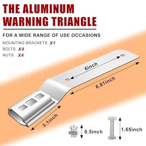 14&Prime;x16&Prime; Slow Moving Vehicle Signs Set with Mounting Bracket – Aluminum Triangle