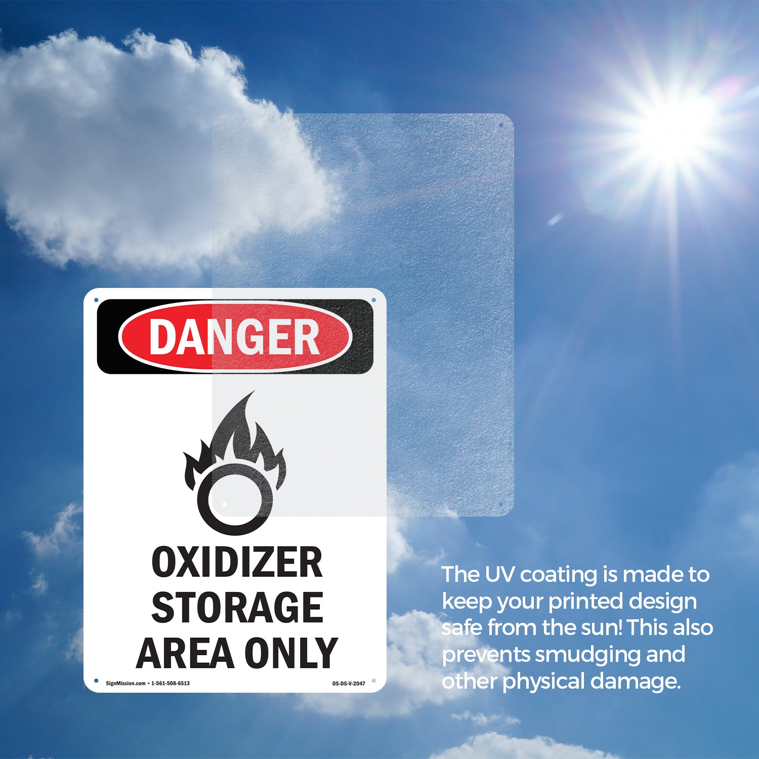 GHS Oxidizer Storage OSHA Danger Sign Metal, Plastic, Or Decal – 5 or 10 Pack