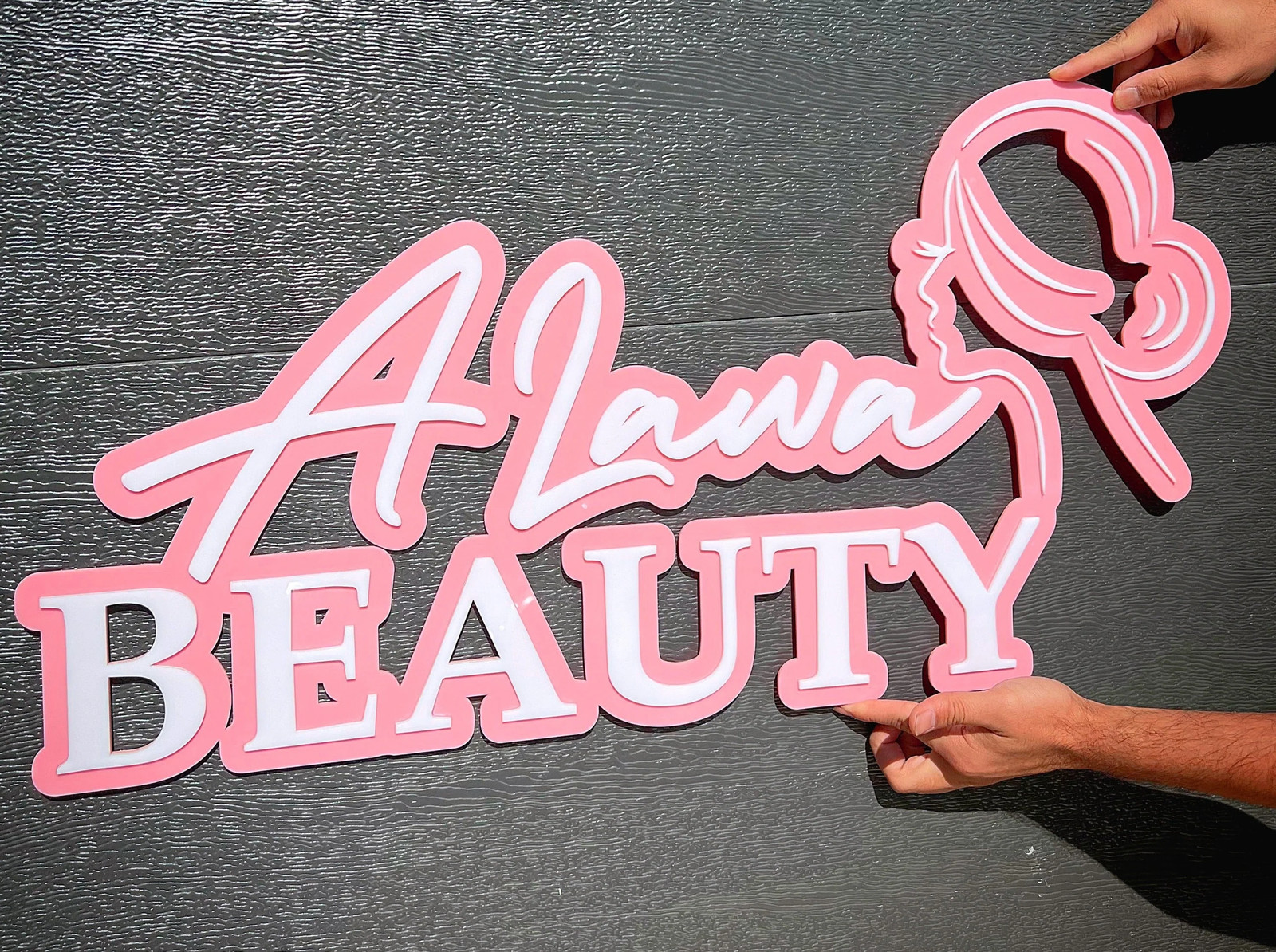 Acrylic 3D Double Layered Business Logo Sign – 2 Rows