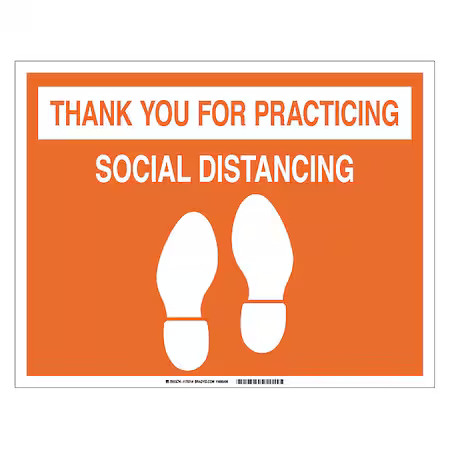 Brady 170214 Thank You For Practicing Sign, 14 In H, 18 In W, Vinyl, English,