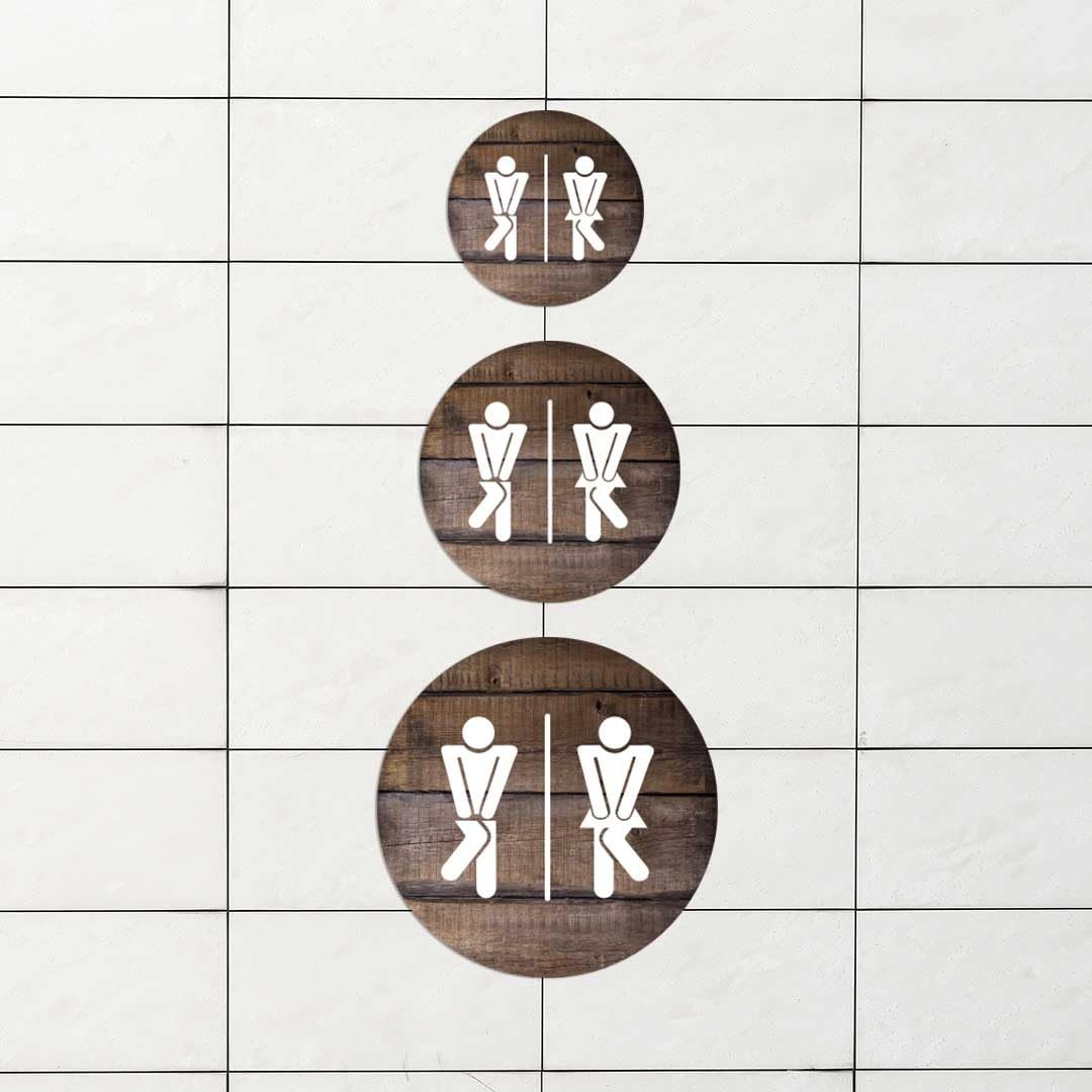 Circle Plus – Fun Restrooms Wall or Door Sign | Fun Restroom Sign