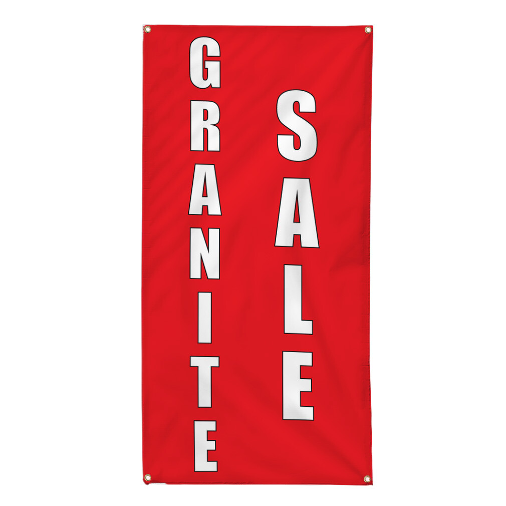 Vertical Vinyl Banner Multiple Sizes Granite Deal Red Home Remodeling Business
